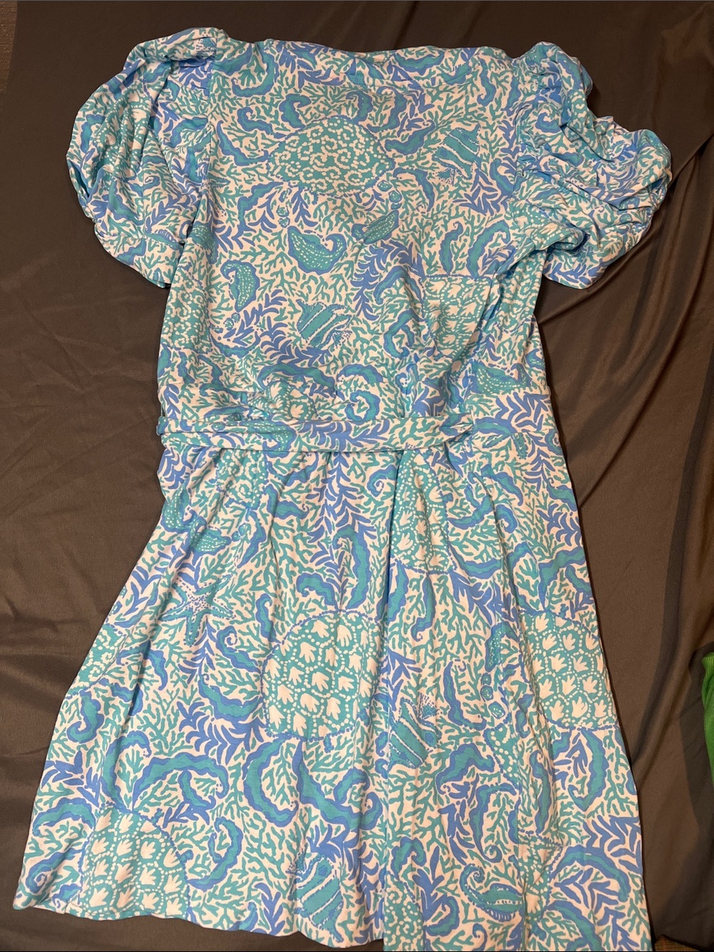 Lilly Pulitzer Light Blue & White Wrap Romper - Picture 5 of 5